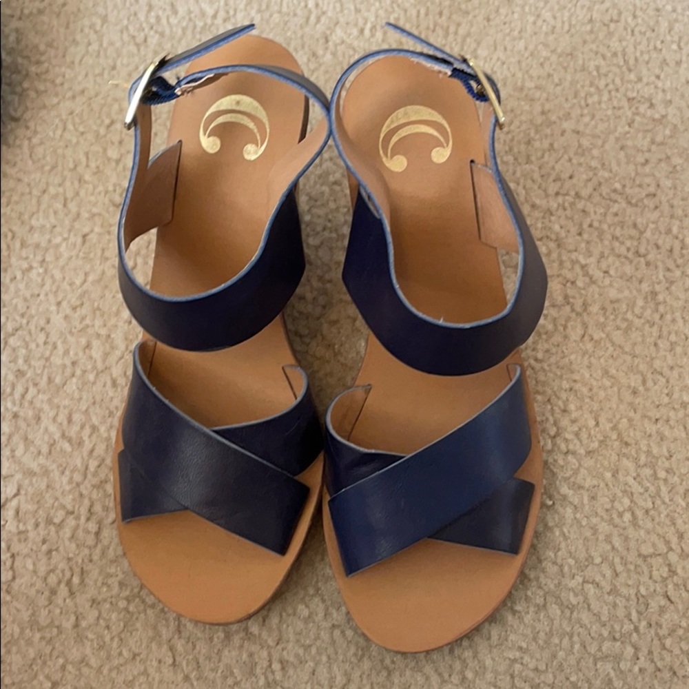 navy blue wedges